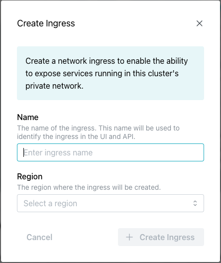 Creating an ingress